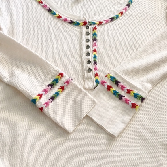 ❄️PD❄️ Free People Rainbow Thermal Tee (S) - Picture 6 of 8